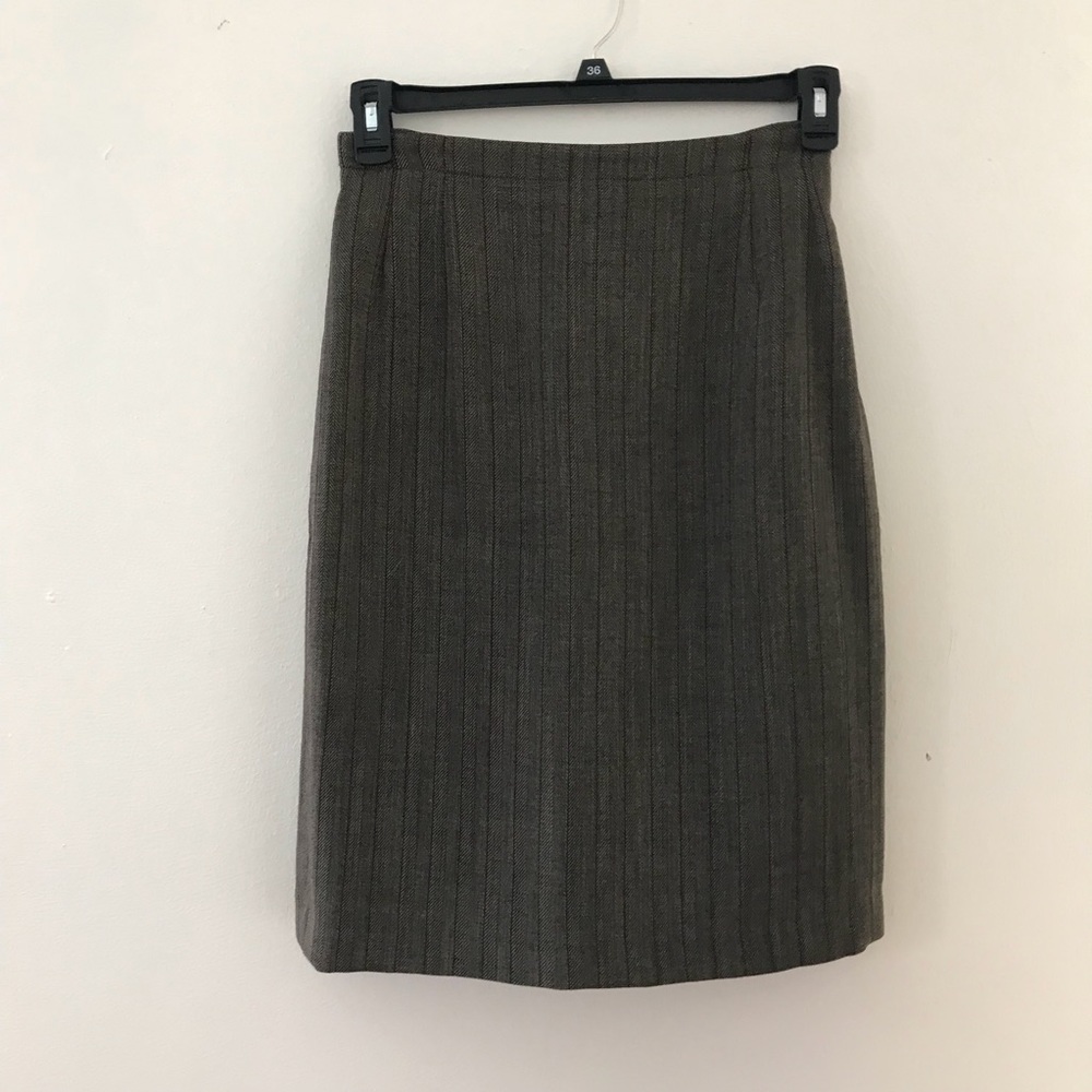 Marisa Minicucci Pinstriped Skirt Herringbone M/10